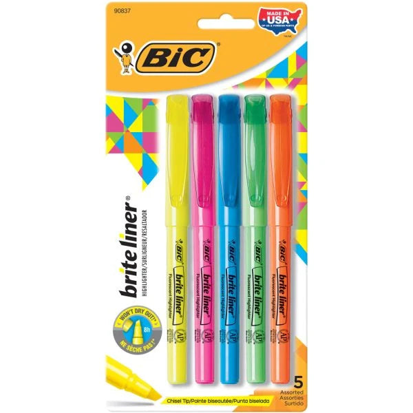 BIC bright liner 5 highlighters