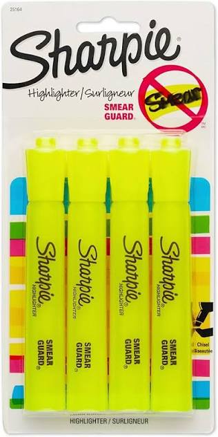 Sharpie Tank Yellow Highlighters