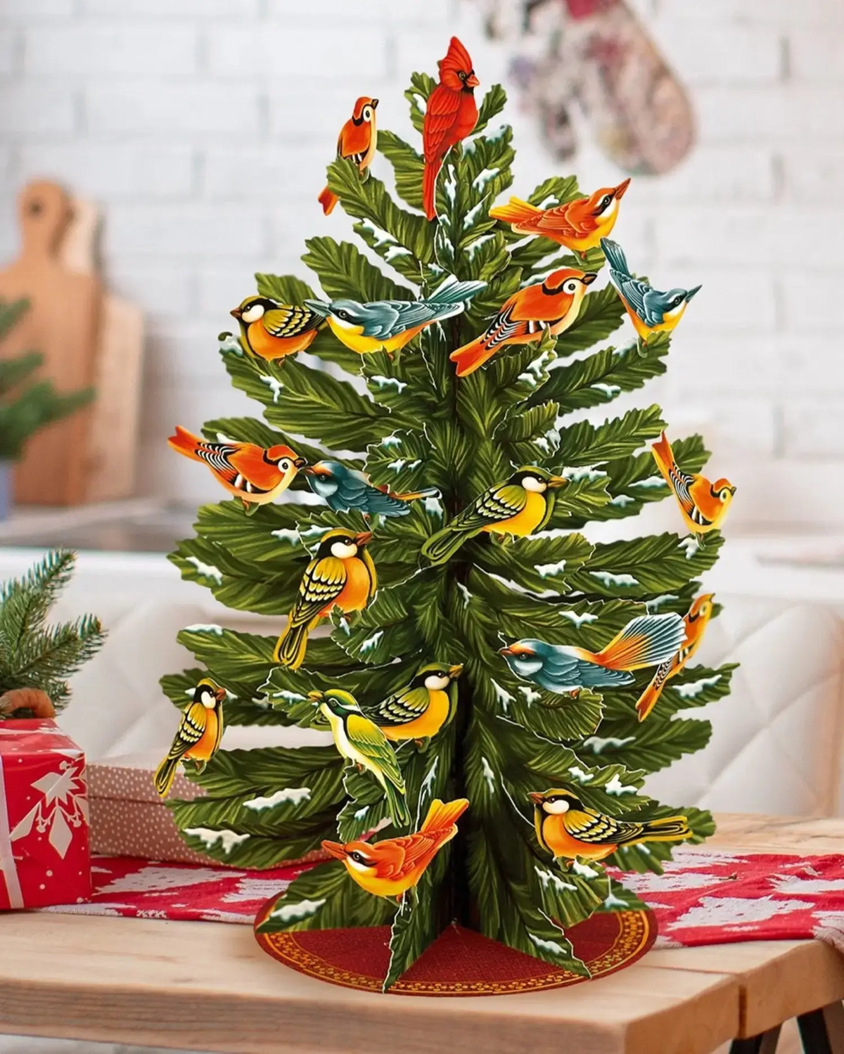 Winter Tree Pop-Up Festive Tree - holiday kitchen setting