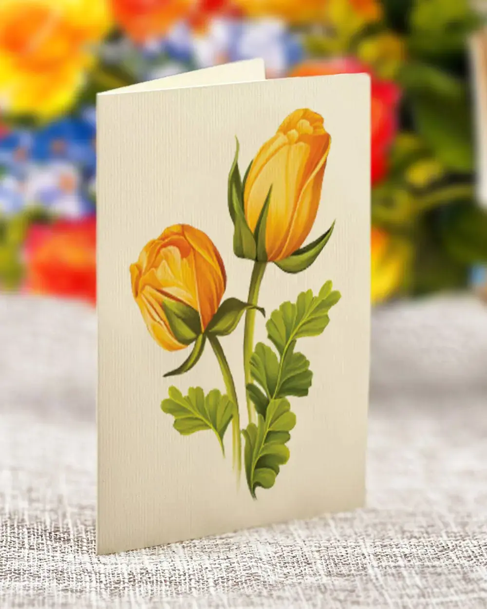 Sorbet Roses Pop-Up - included yellow rose notecard
