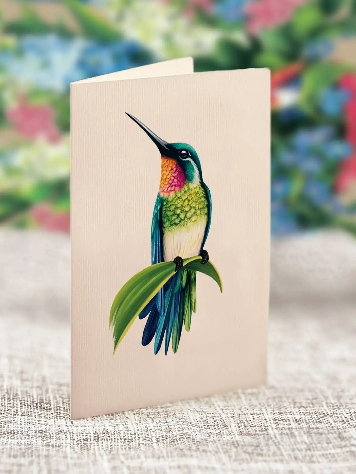 Hummingbird Oasis Pop-Up - included hummingbird notecard